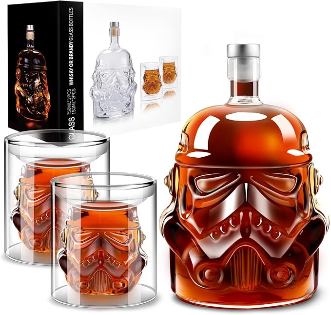 Whiskey Decanter Set Transparent Kreativ mit 2 150ml Gläsern