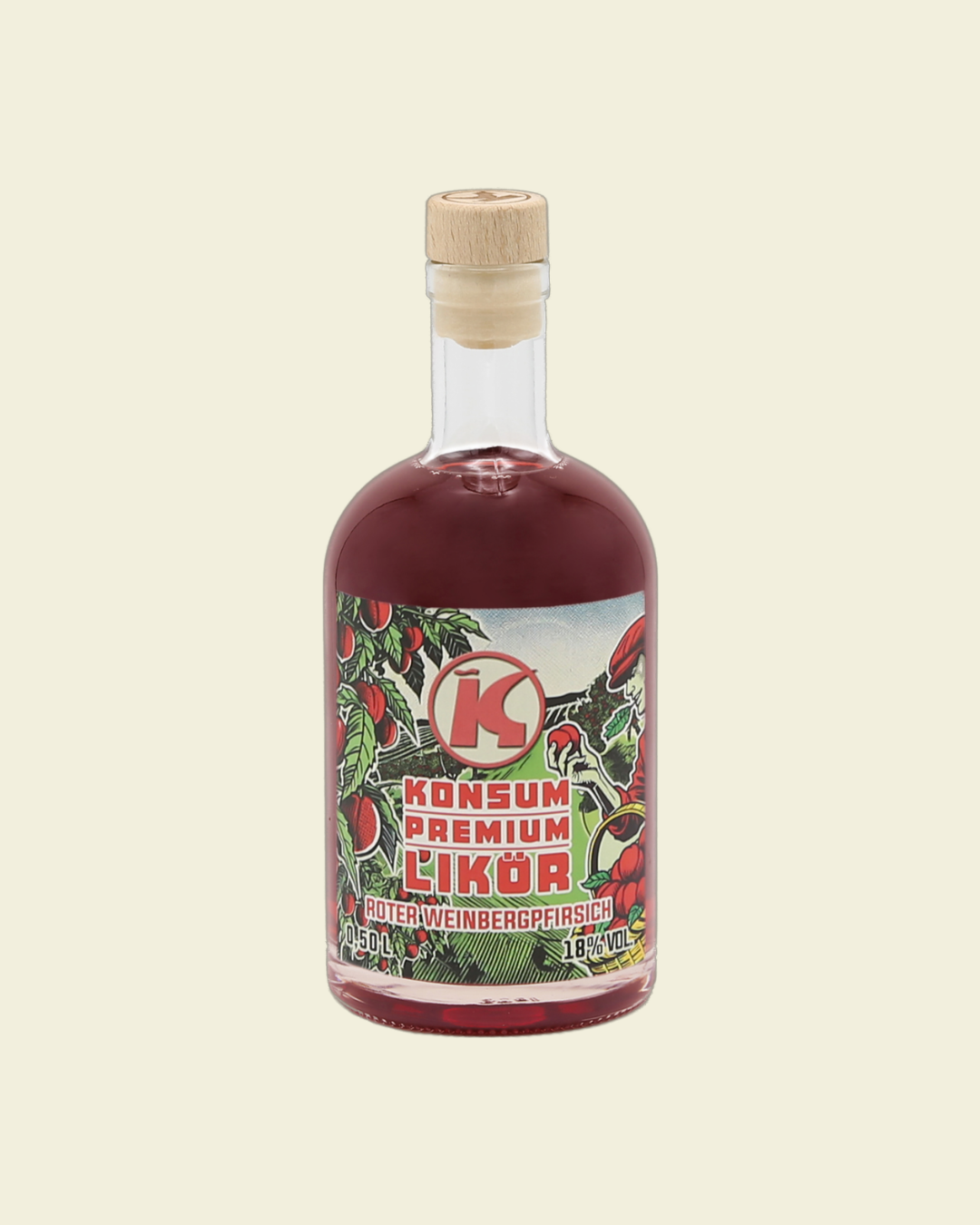 Konsum Premium Likör Roter Weinbergpfirsich