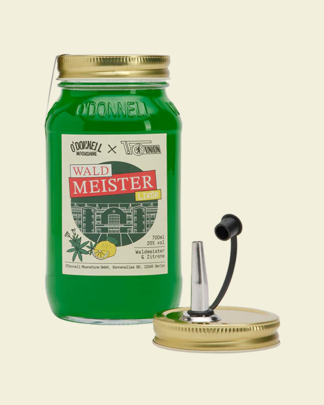 O´Donnell Moonshine & 1. FC Union Berlin Edition - Waldmeister-Zitrone ohne Ausgießer